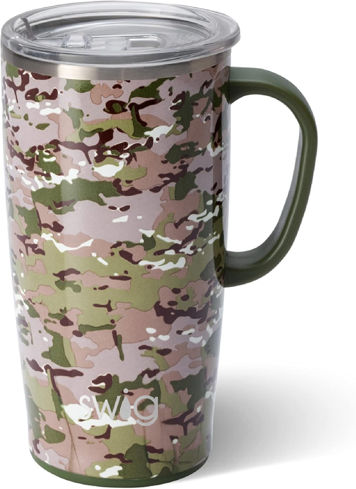 22oz Insulated Travel Mug with Handle and Leakproof Lid, Cup Holder Compatible