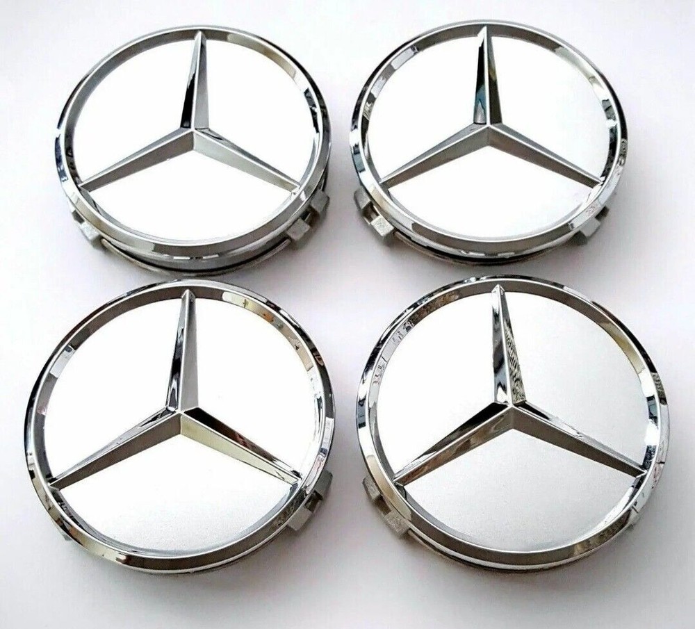 4x Alloy Wheel Centre Hub Caps SILVER 75mm A B C E S M Class ML CLA GLA