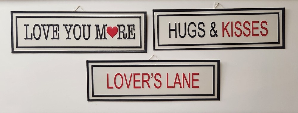 Vintage Metal Hanging Valentine's Day Sign 14x4 Inch Farmhouse Decor-image