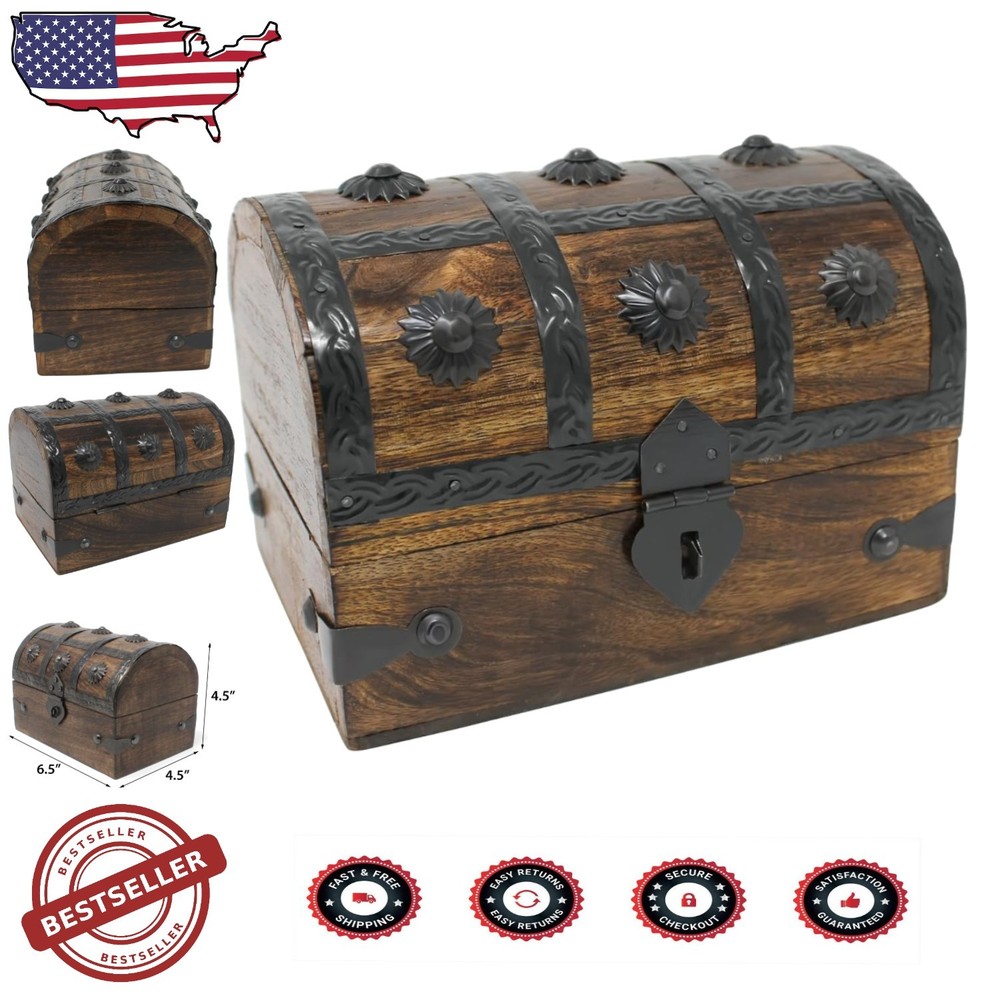 Handmade Stackable Wooden Jewelry Box 6.5x4.5x4.5 for Keepsakes & Organizing