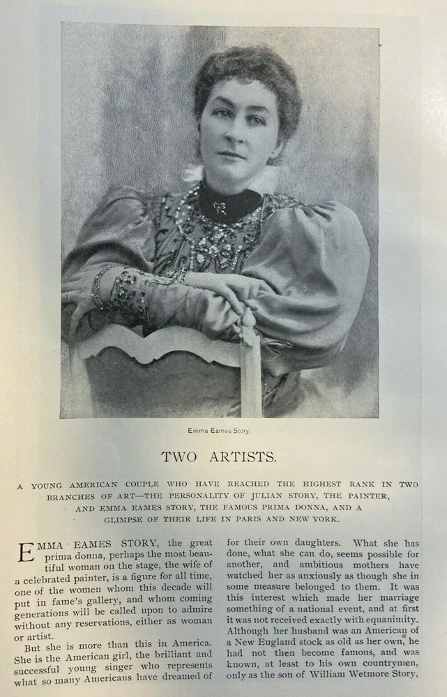 1897 Opera Prima Donna Emma Eames Story and Her Husband Julian Story
