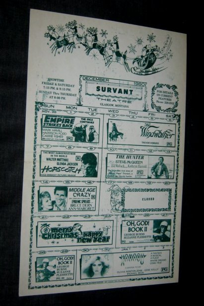 Glasgow Montana STAR WARS EMPIRE STRIKES BACK Steve McQueen HUNTER Xanadu OH,GOD