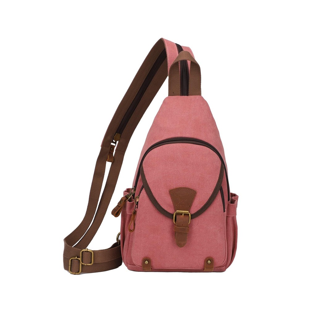 Canvas Crossbody Sling Backpack - Convertible Chest Bag for Casual Day Use
