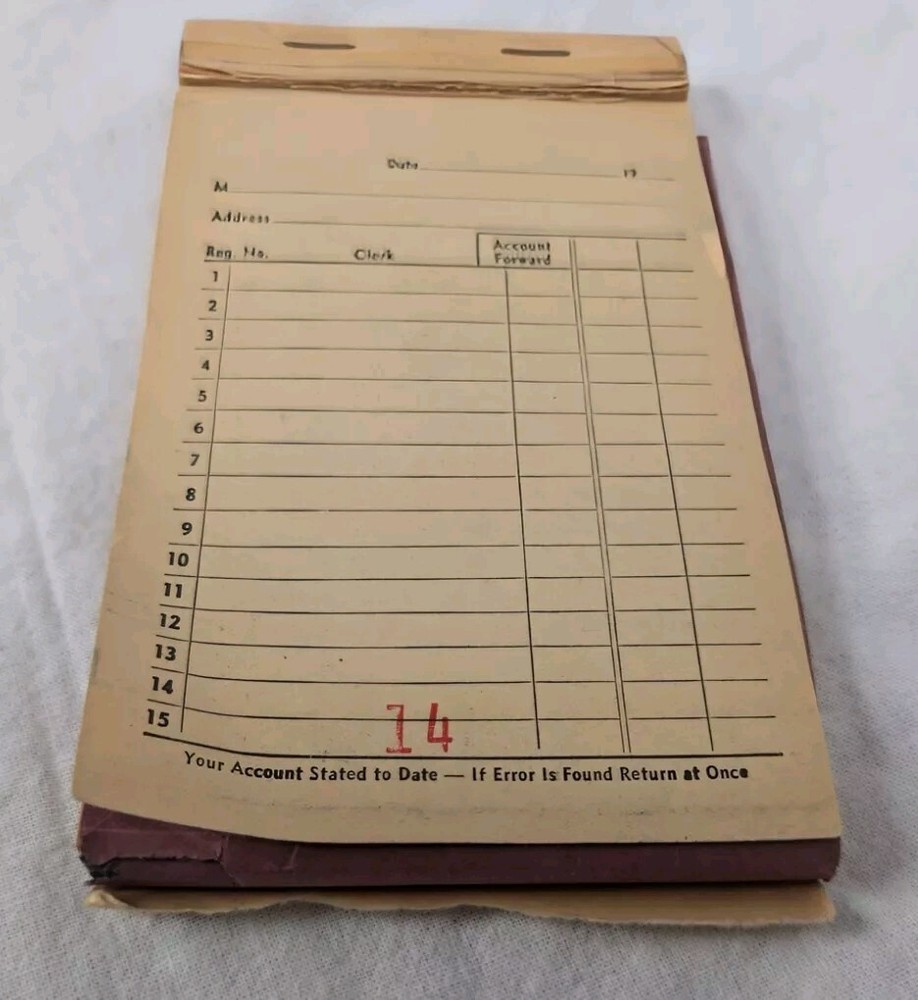 Vintage Order Bill Invoice Receipt Book