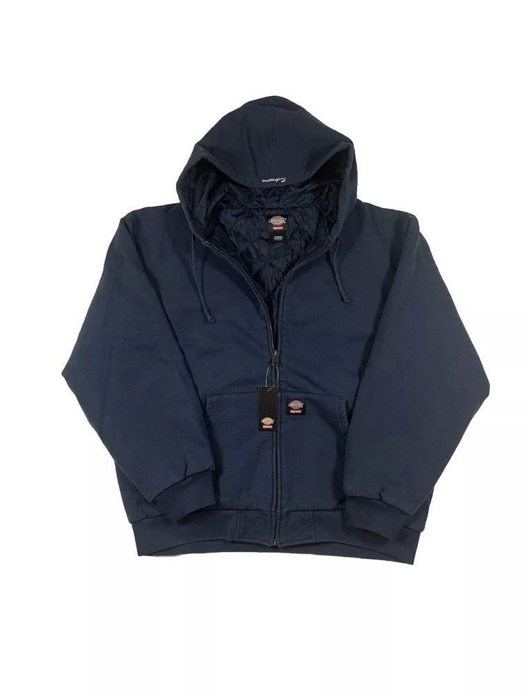 Size XLarge - Supreme FW24 Dickies Quilted Zip Up Hooded Sweatshirt (Navy)