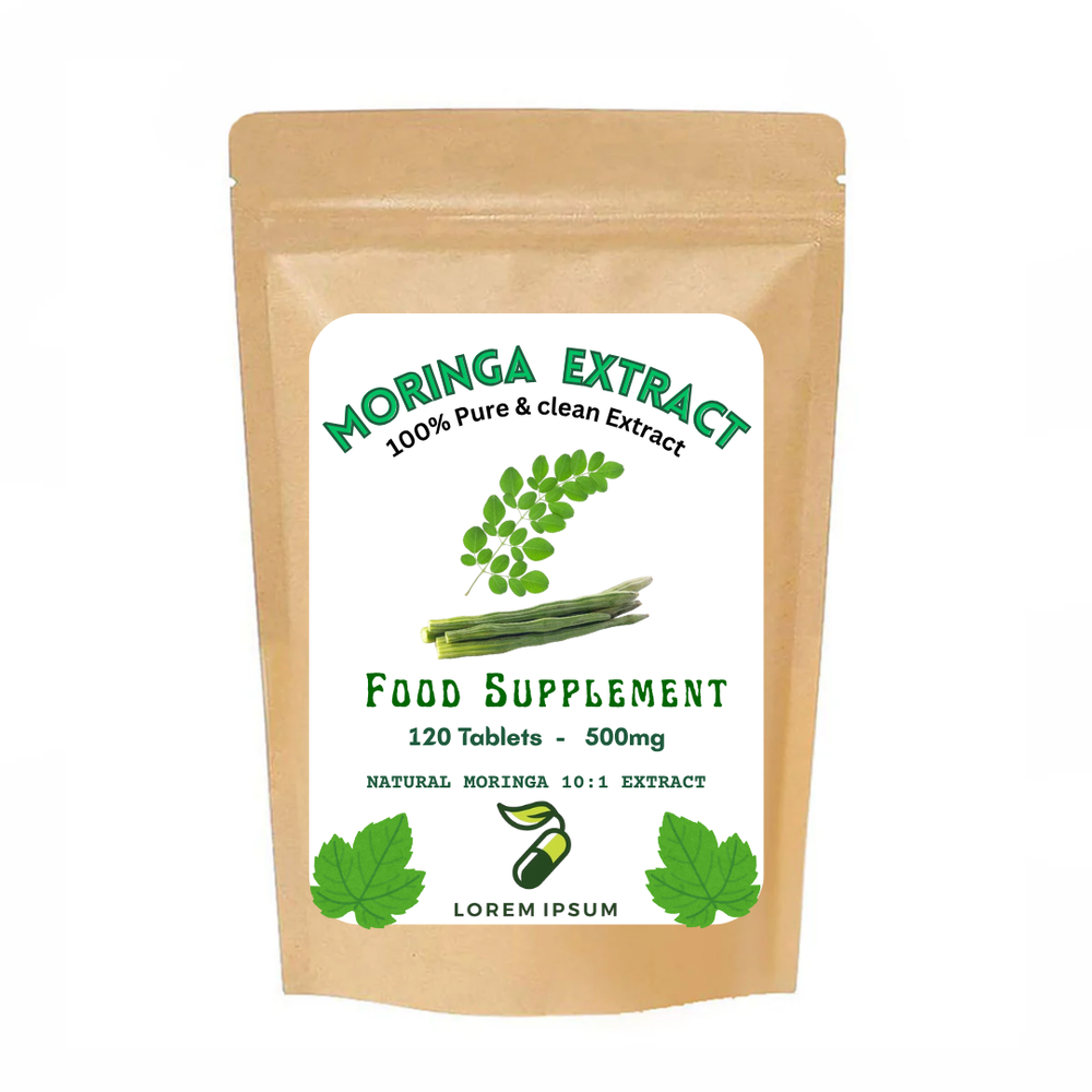 Natural Moringa Capsules 500mg 120 Tablets Strong Veg Supplement 100% Pure