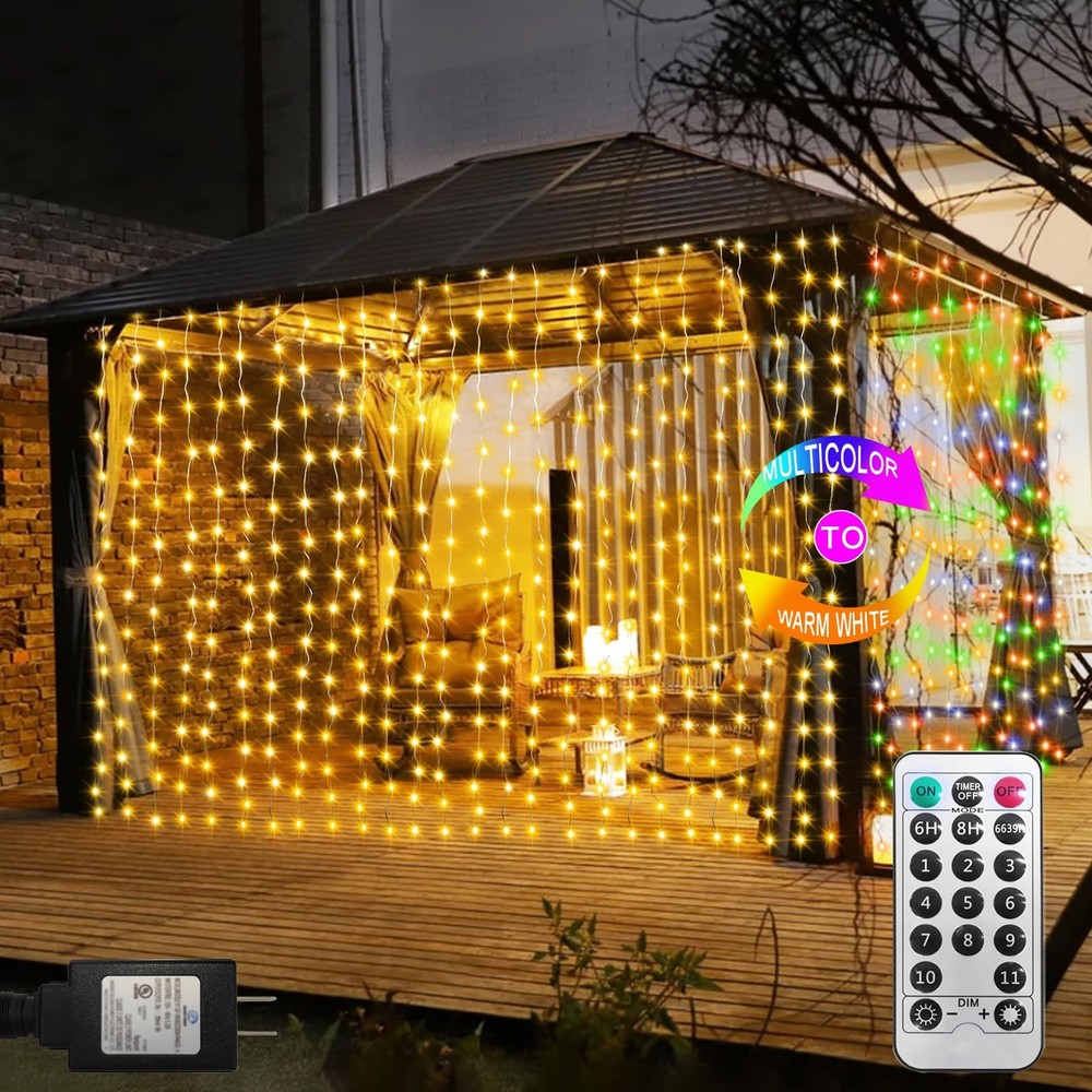600 LED Curtain Lights 20x10ft Dual Color Changing Fairy Lights for Indoor Outdoor Decor