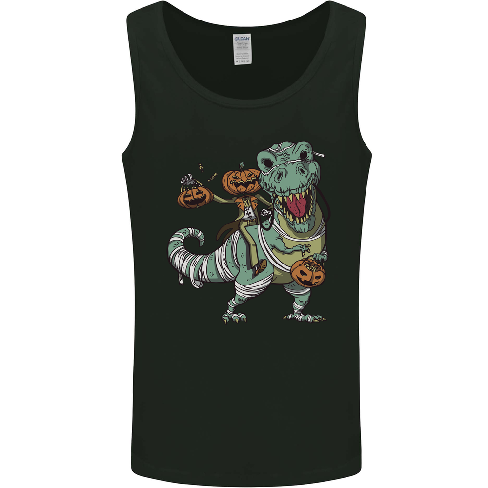 T-Rex Halloween Pumpkin Mens Vest Tank Top