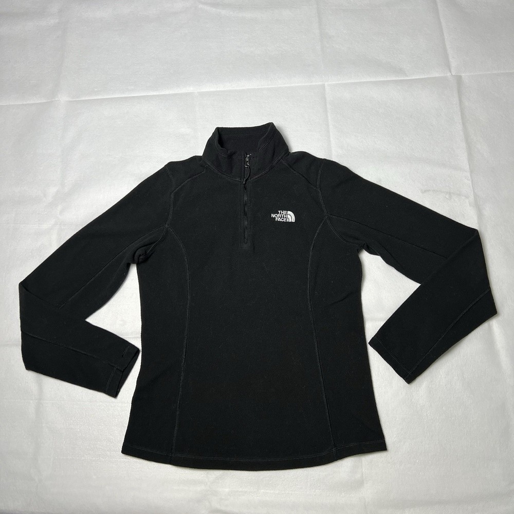 The North Face Sweatshirt Womens Size Small Black Pullover Fleece 1/4 Zip