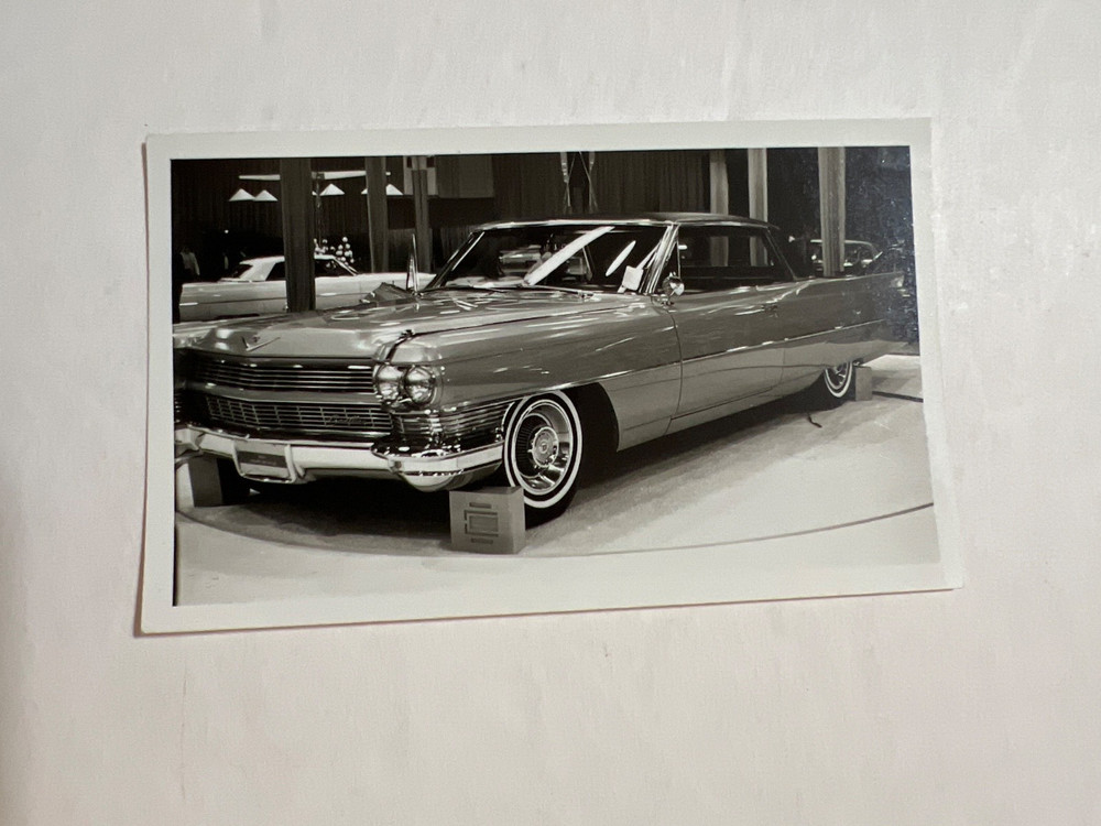 Automobile Snapshot Photo 1960's Cadilac, Showroom Floor Dealership