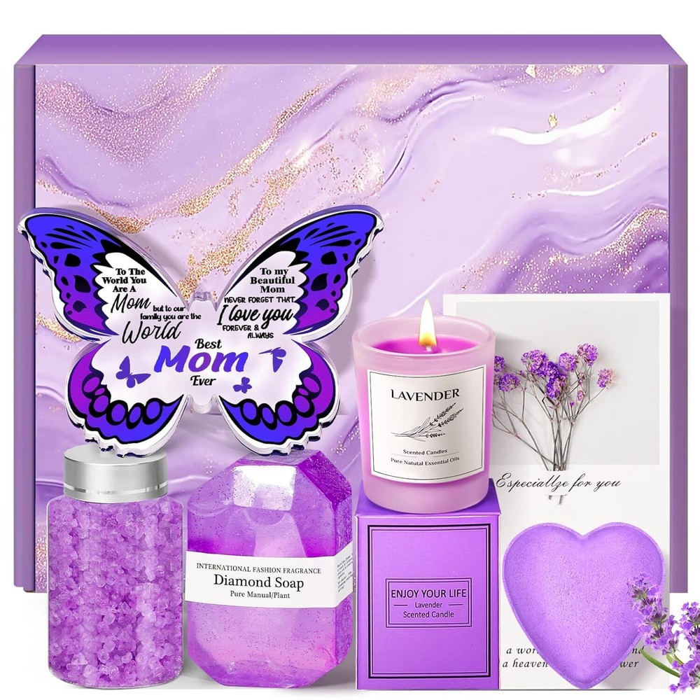 Mothers Day Spa Gift Basket for Mom from Daughter or Son - Relaxing Self Care Set by Eletorot-image