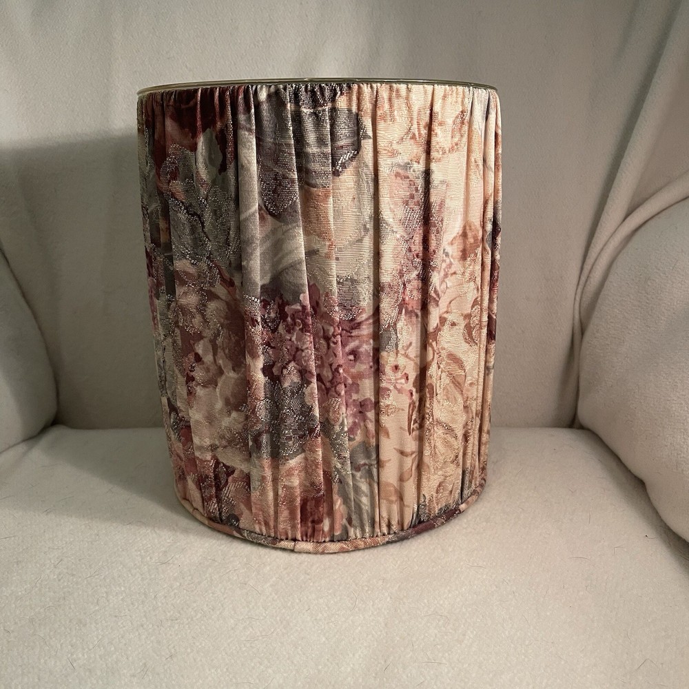 Vintage Croscill Cotswold Floral Fabric Wastebasket Trash Can W/ Liner 80’s Glam