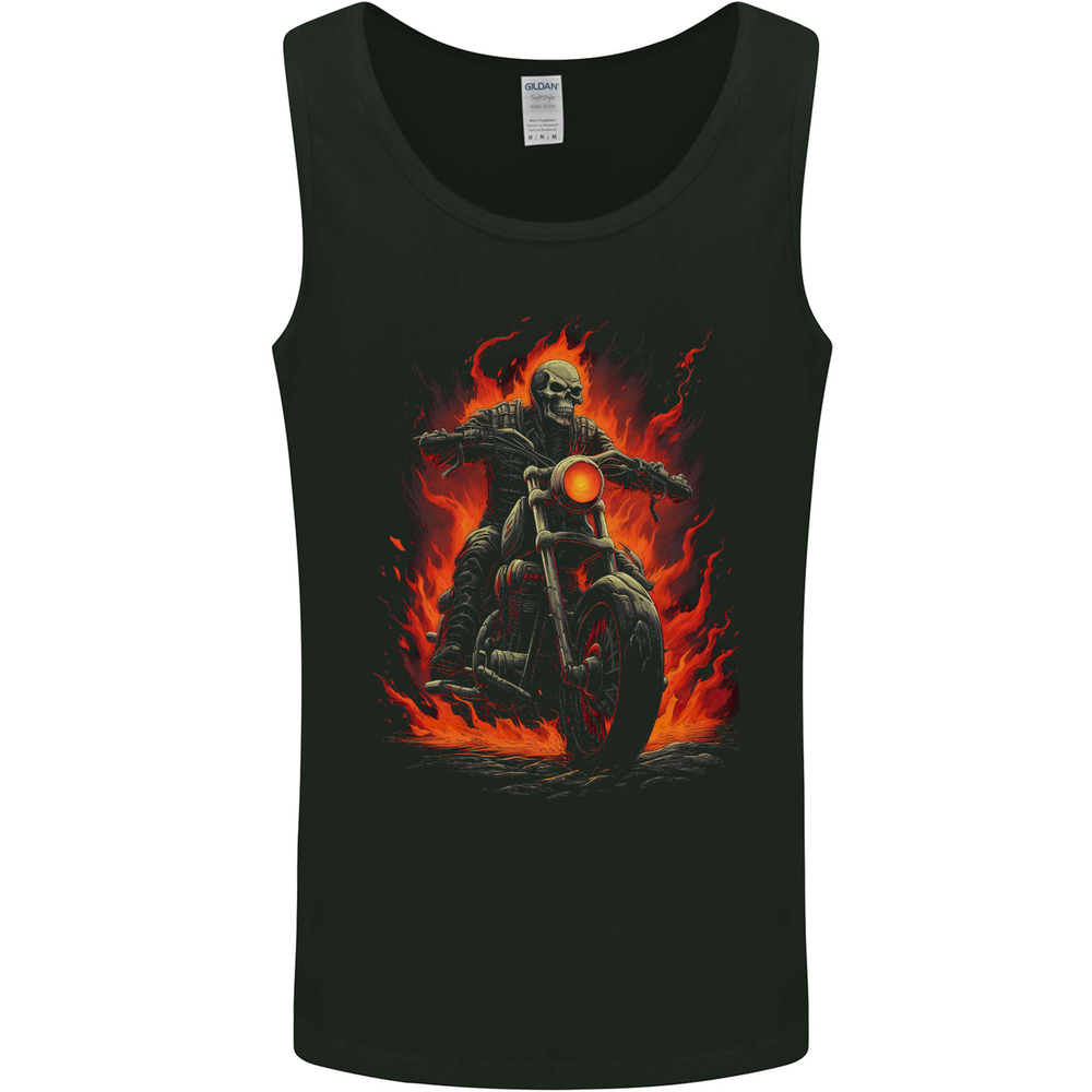 Skull Biker Motorcycle Motorbike Grim Reaper 31 Mens Vest Tank Top