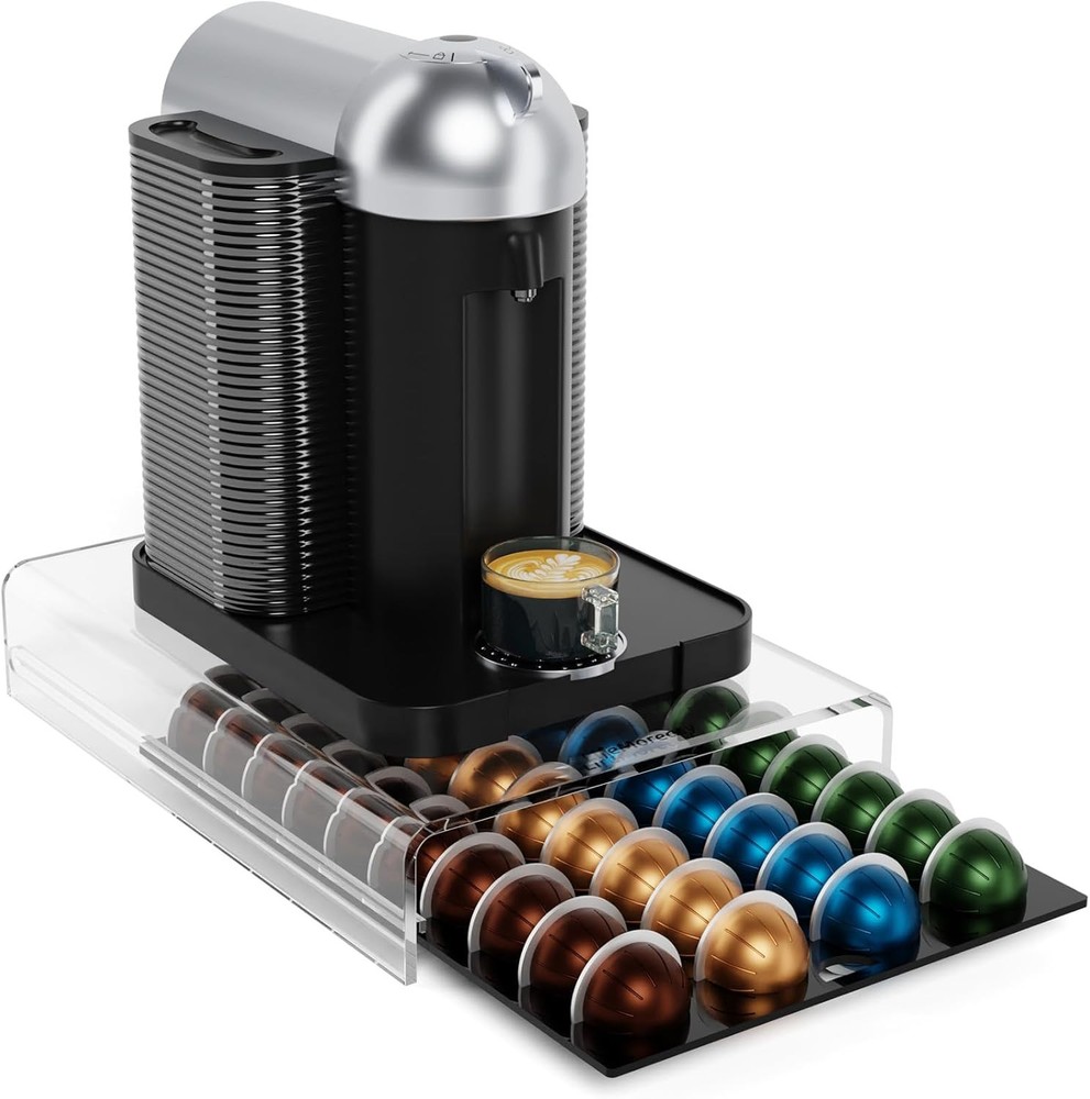 Compact Storage Drawer for Nespresso Vertuo Coffee Pod Holder Counter Organizer