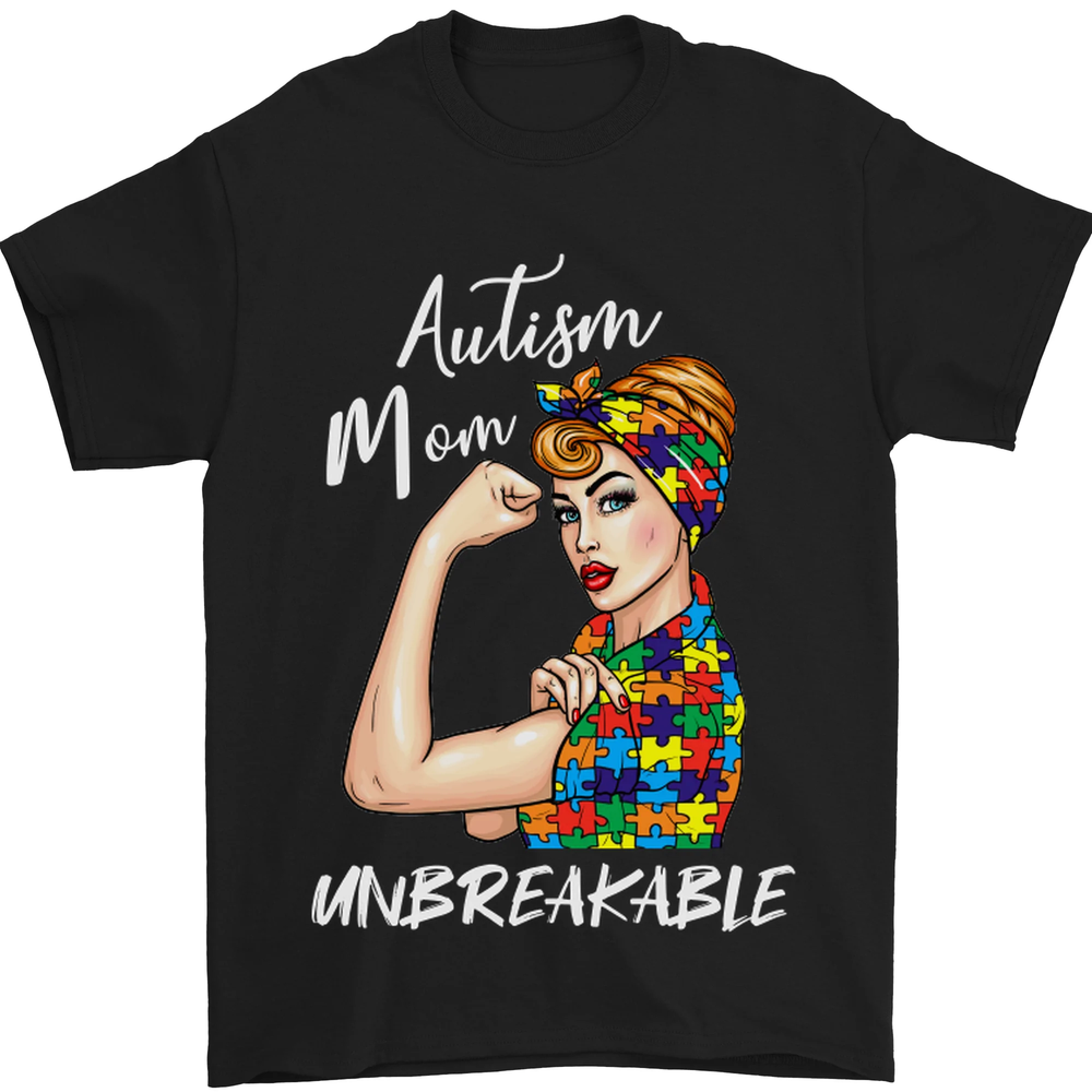 Autistic Mum Unbreakable Autism ASD Mens T-Shirt 100% Cotton