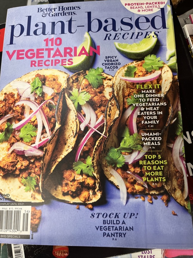 Better Homes Gardens Plant-Based Recipes Jan 2022 110 Vegetarian Dishes T269
