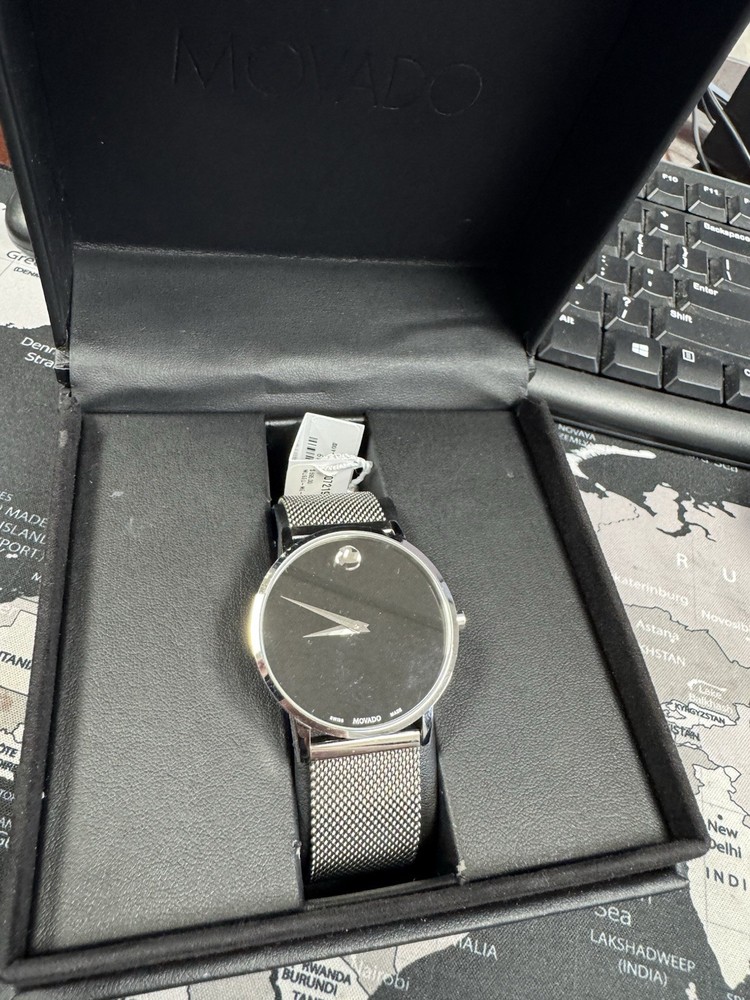 Movado Museum 2100014 38mm Silver Stainless Steel Men's Wristwatch