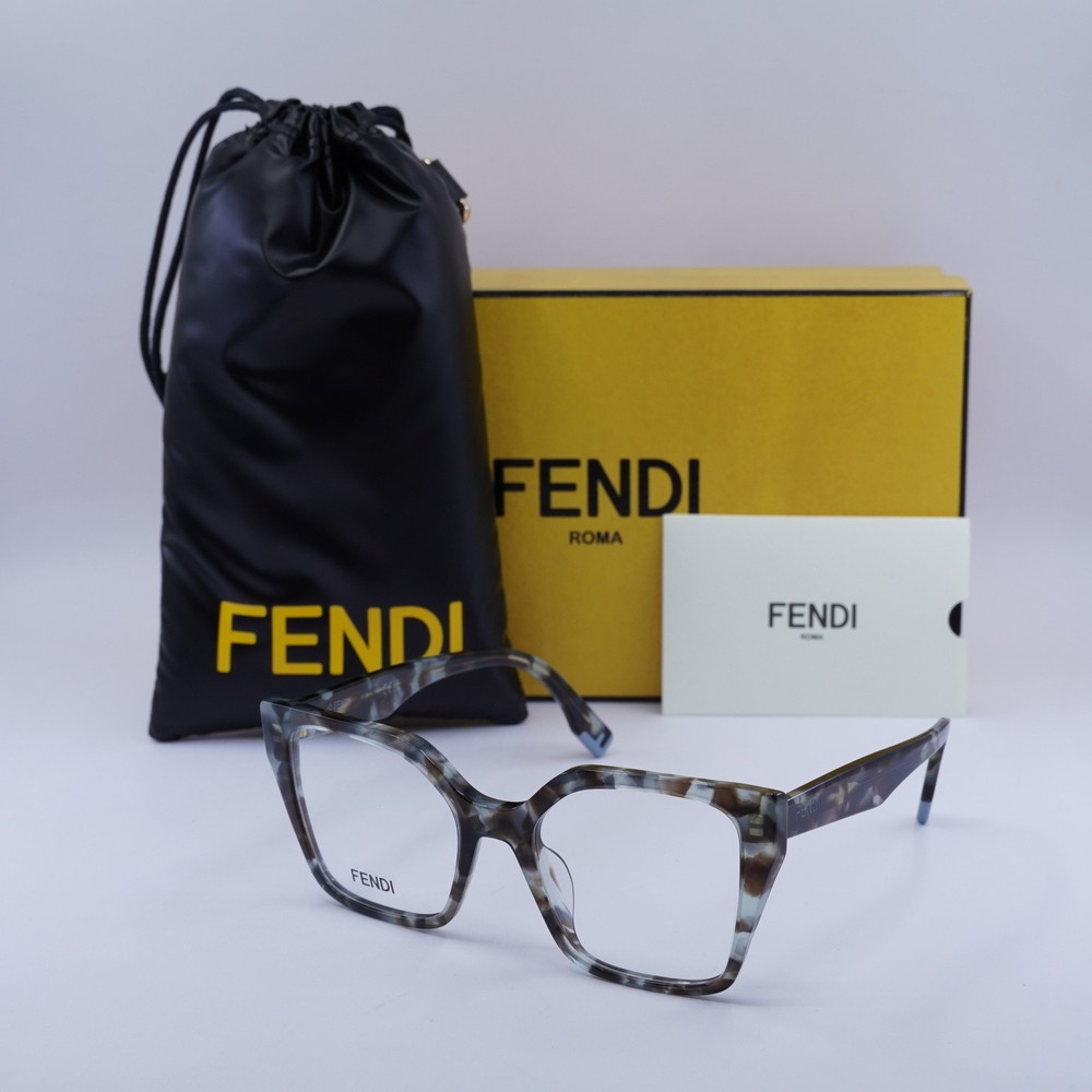 Fendi FE50002I 056 Coloured Havana 52mm Eyeglasses New Authentic