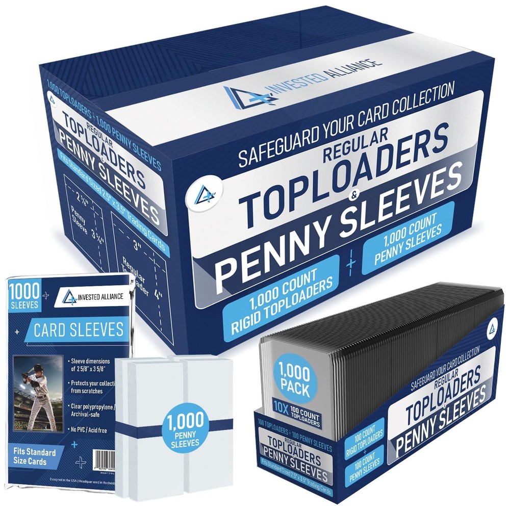 3x4 Top Loaders for Trading Cards & Sleeves - 1000 Count Bulk Pack
