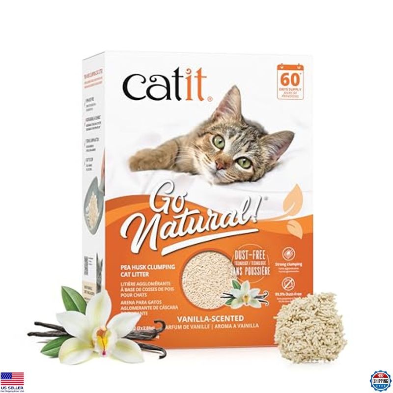 Lightweight Flushable Clumping Cat Litter Made from Pea Husk, Dust-Free with Odor Control