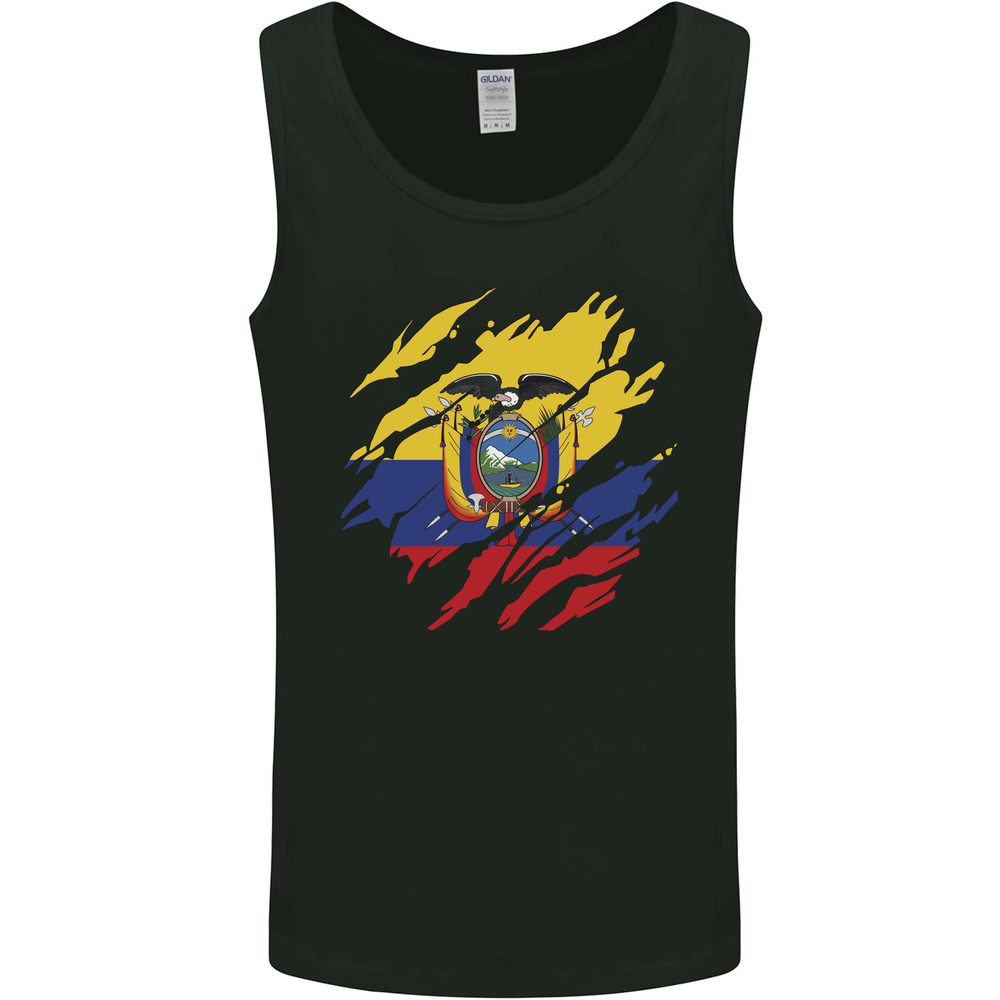 Torn Ecuador Flag Ecuadorian Day Football Mens Vest Tank Top