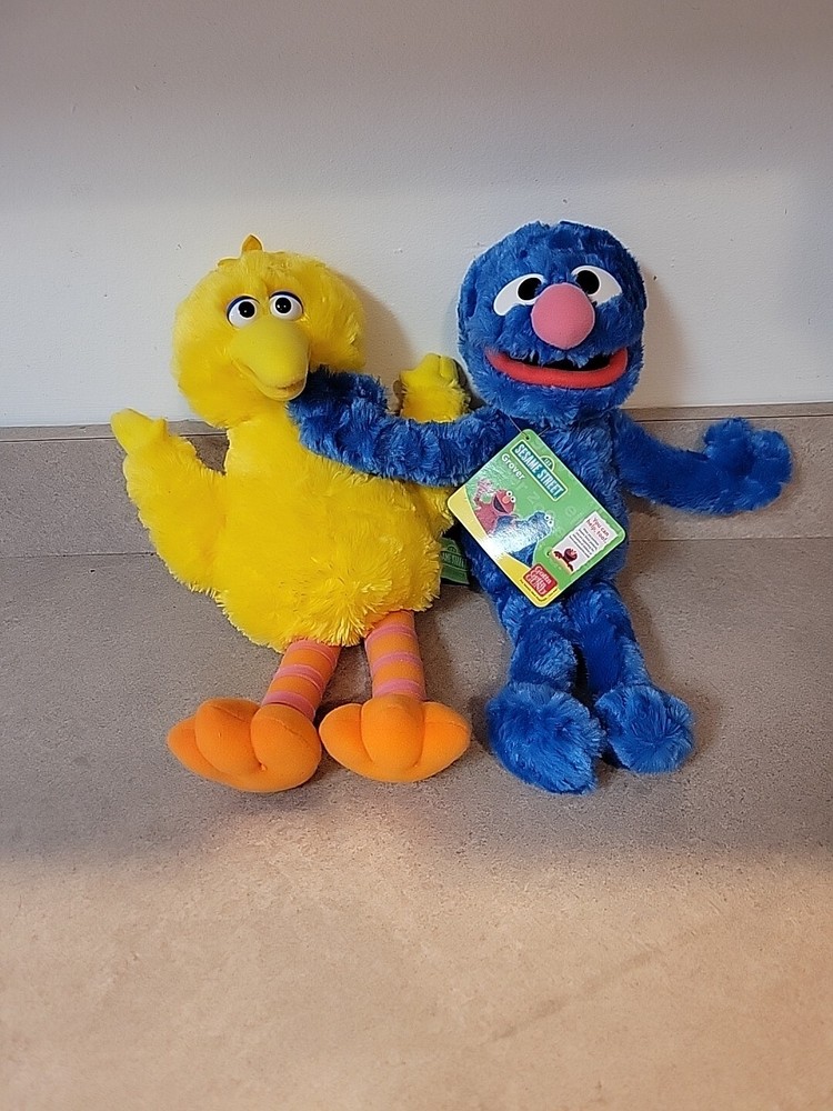 Vintage Big Bird Grover Plush Stuffed animal Sesame Street 2002 Kids