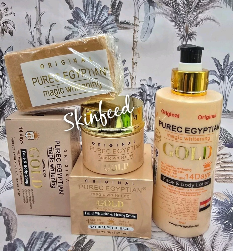 Original PureC egyptian gold  lotion, face cream & exfoliating soap