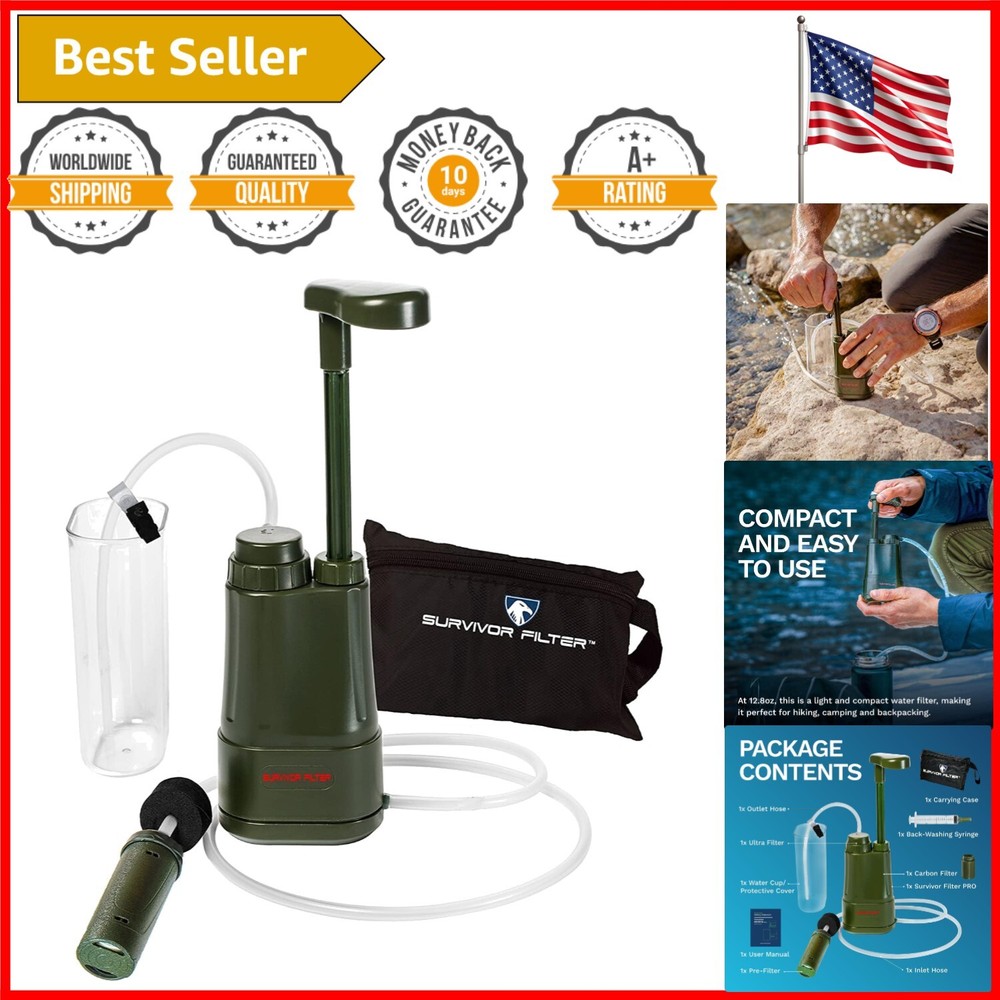 Lightweight Water Purifier for Camping & Hiking - Fast Filtration on the Go