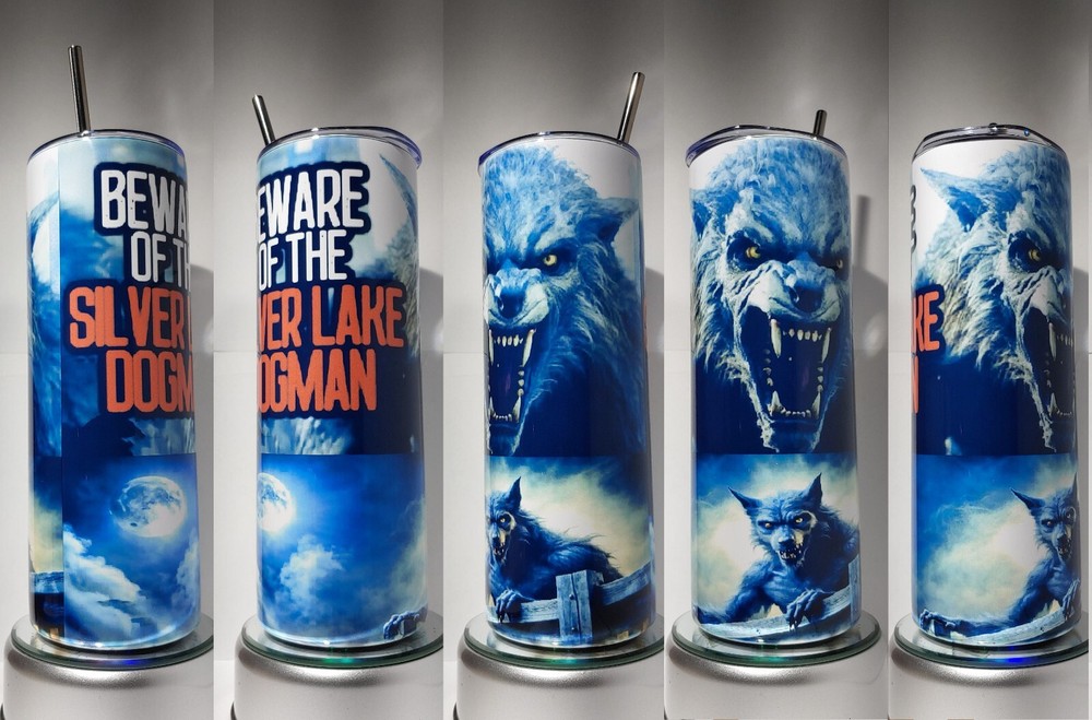 Dogman, werewolf tumbler  Stainless-Steel 20oz with SS straw and cleaner