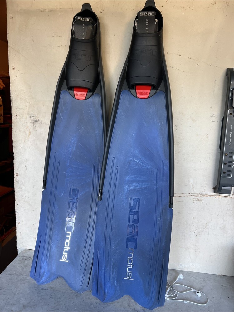 Seac Motus Long Free Diving Fins Camo Blue US:6.5-7 EU:39-40