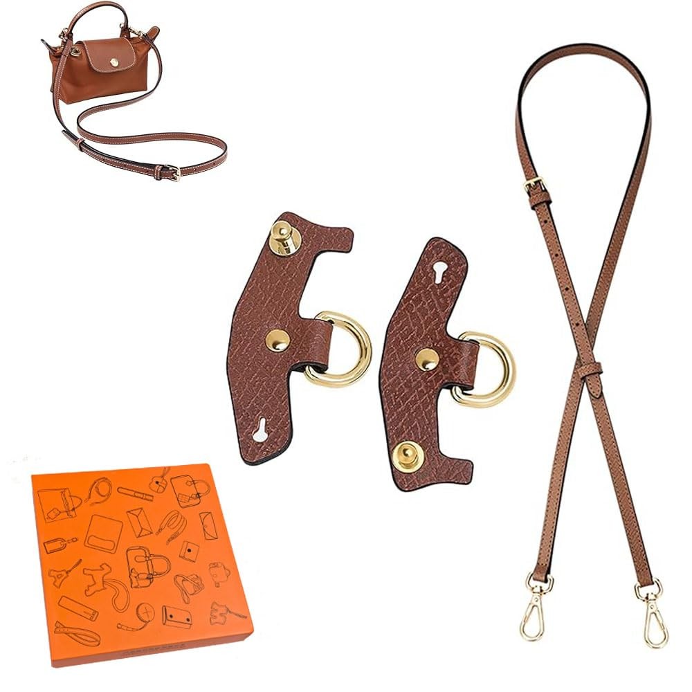 Bag Shoulder Strap Compatible with Longchamp Mini Pouch,Genuine Leather Adjus...