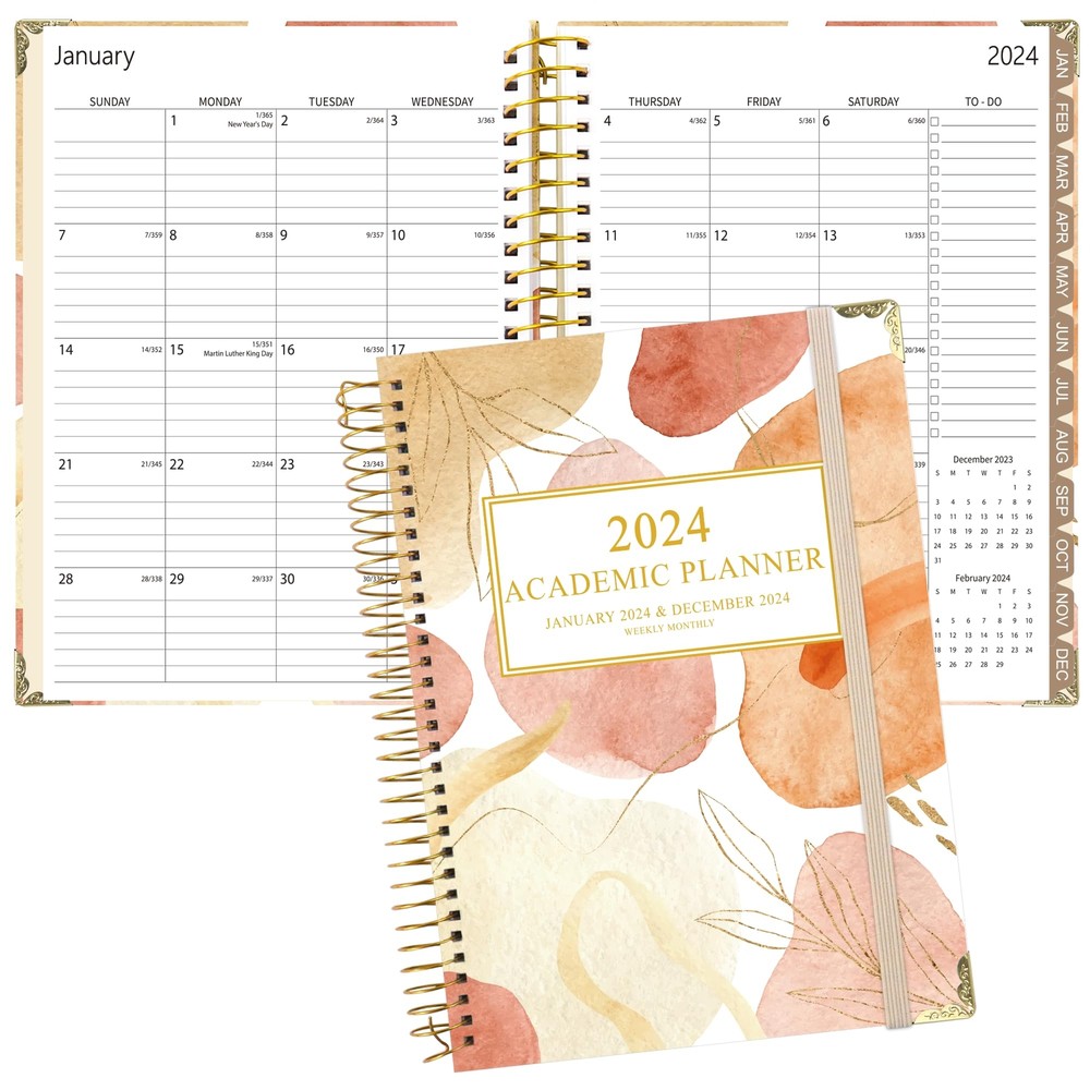 2024 Planner - Weekly Monthly Planner 2024Jan.2024-Dec.20246.3x8.5 Academic A...