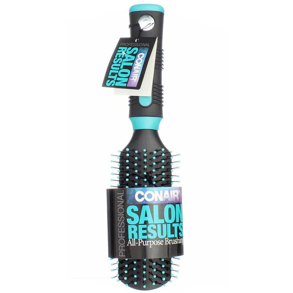 2 Pack Conair Salon Results Birstle Hair Brush, Black & Teal