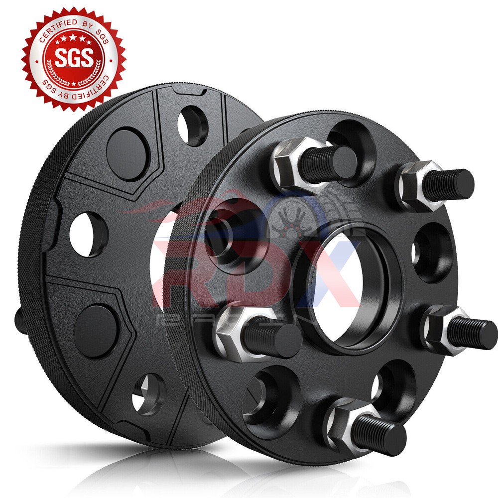 Black 5x114.3 Forged 25mm Hubcentric Wheel Spacers 6061-T6 66.1mm 12x1.25 Studs