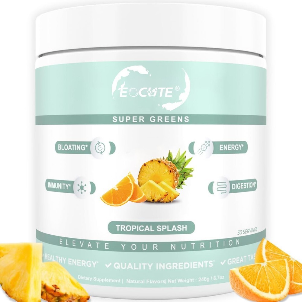 Super Greens – Organic Greens Powder  Tropical Splash Digestive & Gut Health  US