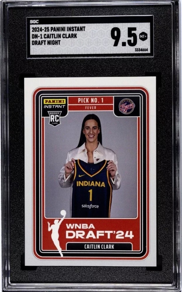 Caitlyn Clark 2024-25 Panini Instant #DN-1 RC Draft Night RC WNBA SGC 9.5