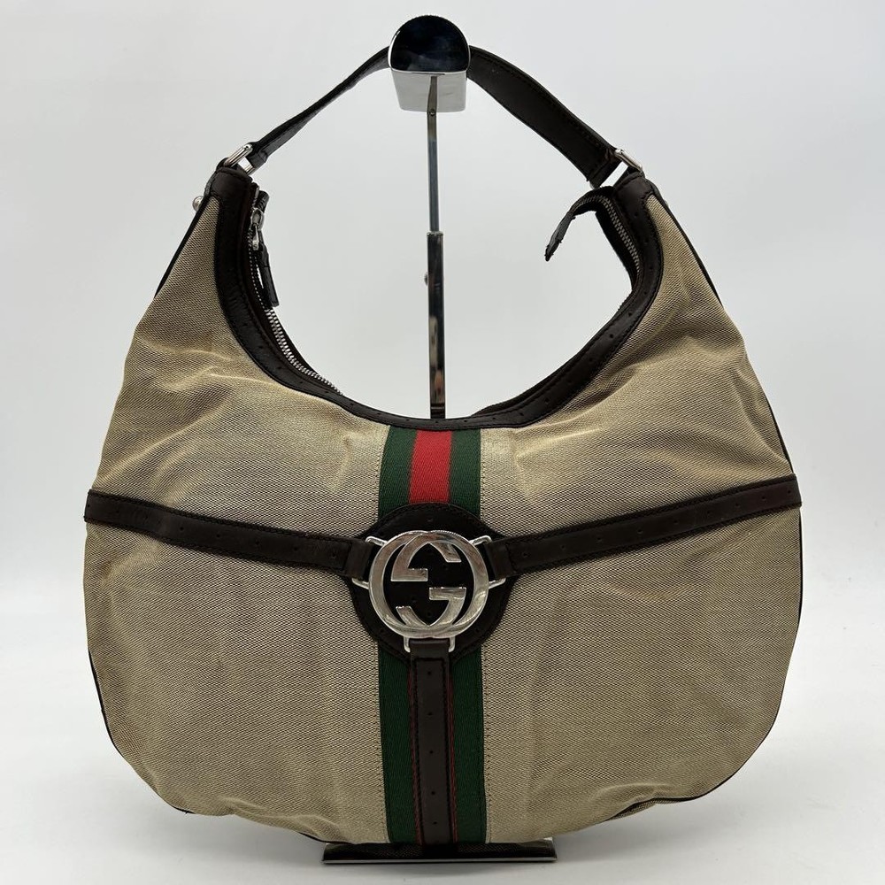 Gucci Sherry Line Interlocking Leather Shoulder Bag Made in Japan