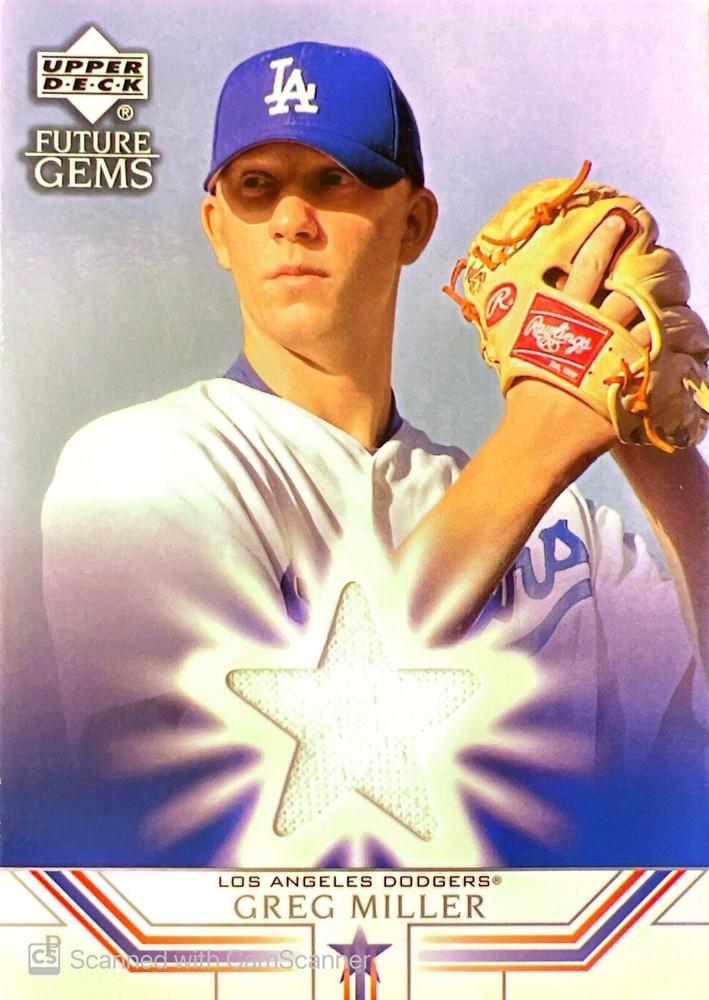 2002 Upper Deck Future Gems Greg Miller Dodgers Relic Card #76