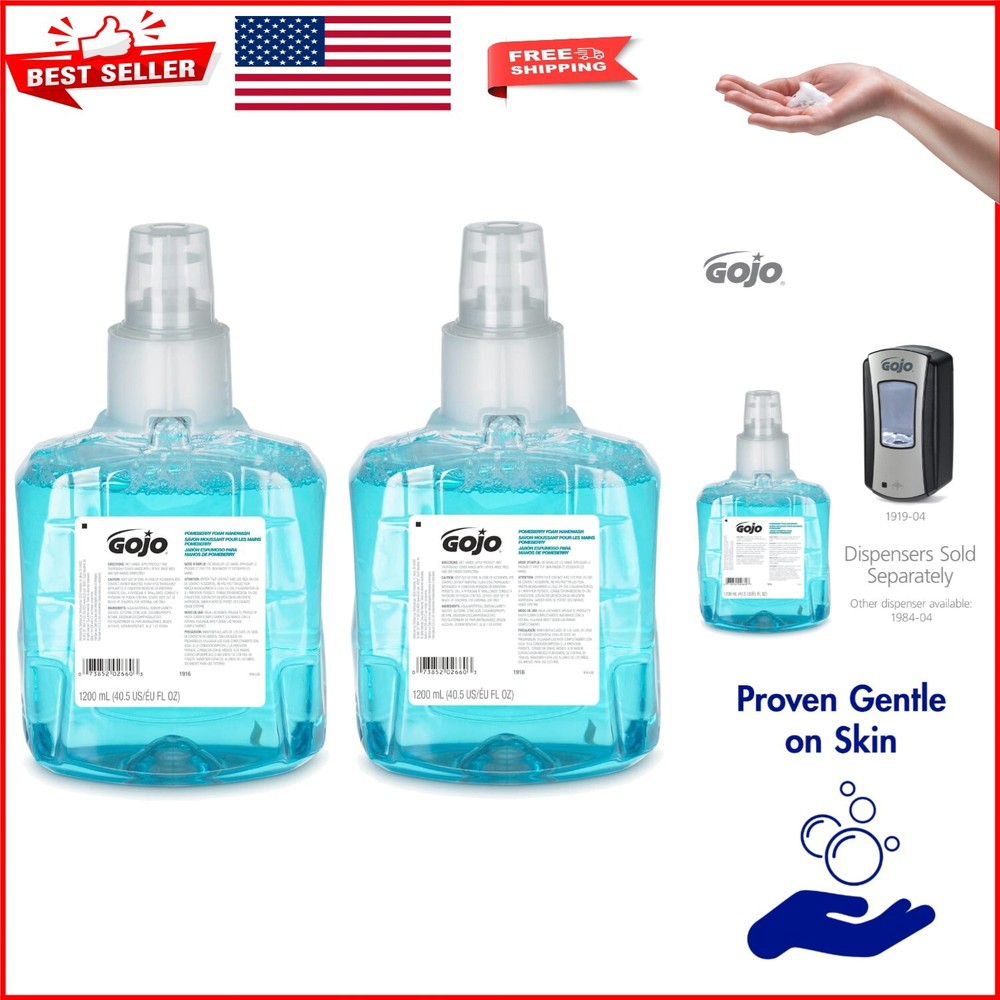 High Capacity 1200mL Pomeberry Foam Handwash Refill 2-Pack for Dispenser