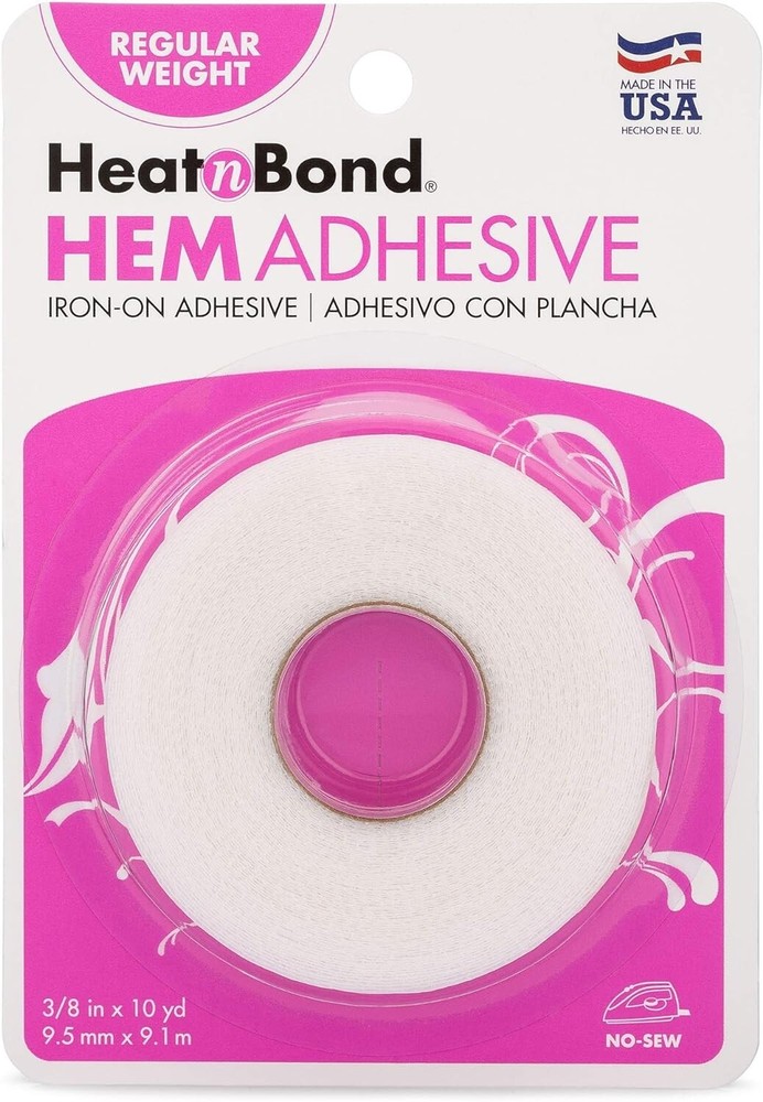 Iron on Adhesive Heat N Bond Hem No Sew Hemming Tape for Light Fabric 3/4″X 8Yds