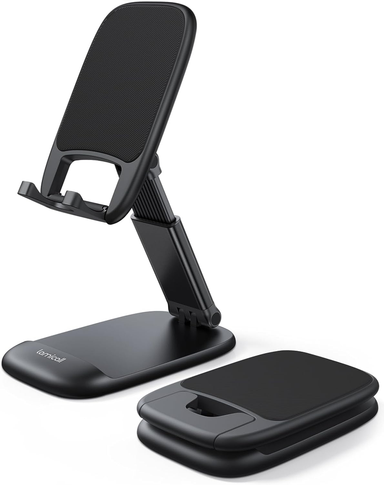 Lamicall Foldable Phone Stand for Desk - Height Adjustable Cell Phone Holder Por