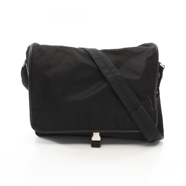 Authentic Gray Leather Prada Viaggio Shoulder Bag for Women