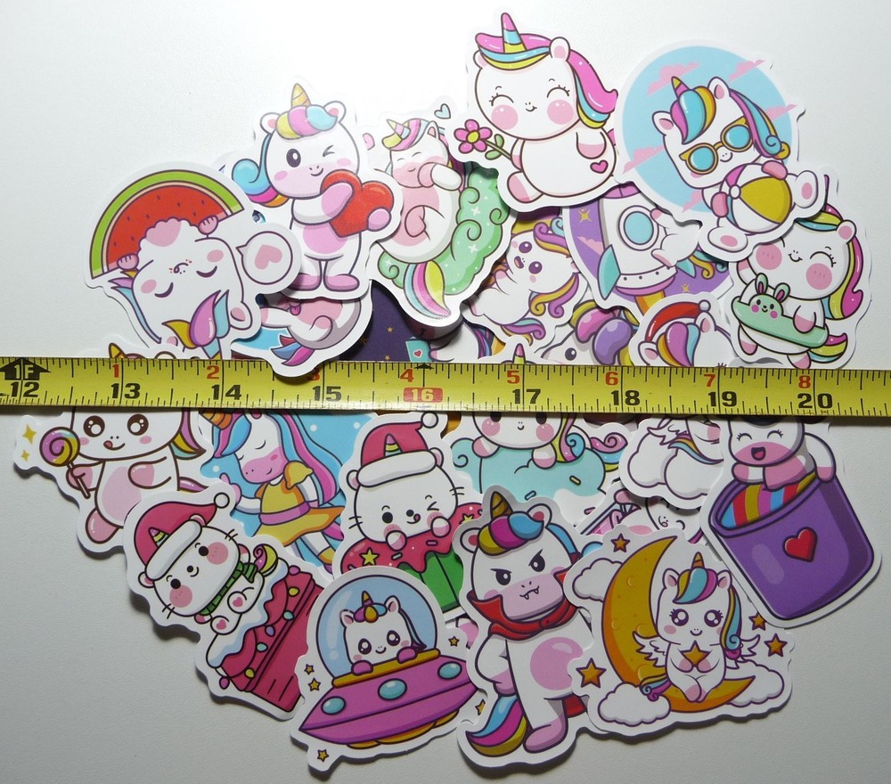BULK LOT 20 UNICORN HORSE CUTE CARTOON STICKER DECAL SCRAPBOOKING PET RIDING