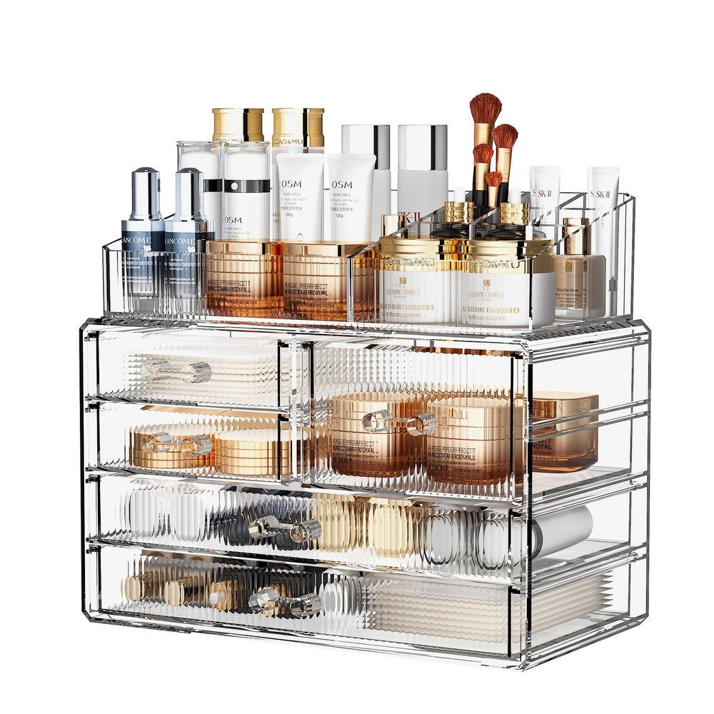Stackable Acrylic Storage Drawers for Bathroom Counter & Makeup Organization