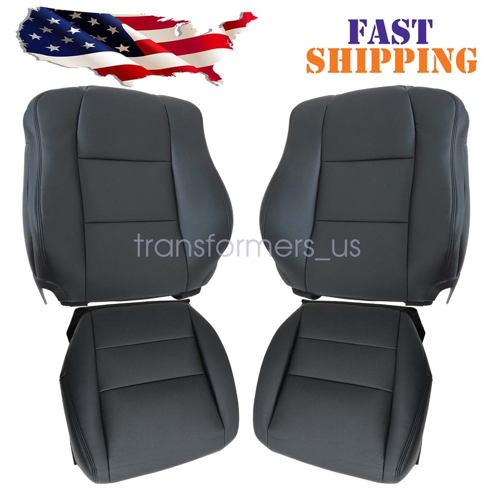Driver / Passenger Bottom / Top Leather Seat Cover For 2004-2008 Acura TL Black
