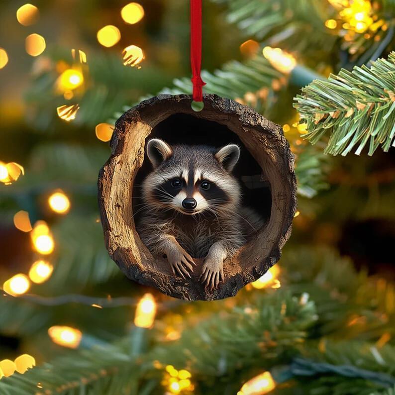 Racoon Christmas Ornament  Holiday Gift for Racoon Lover  Animal Lover Gift