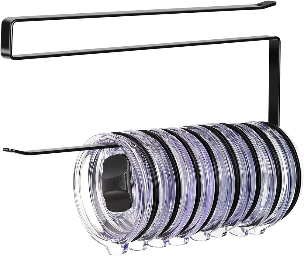 Tumbler Lid Organizer, Horizontal Tumbler Lid Storage Hook up to 10 Lids