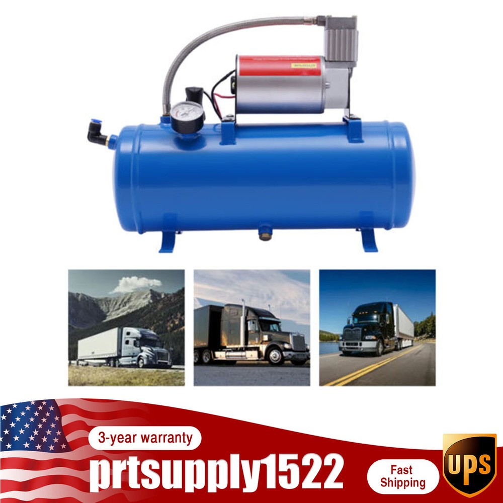 Air Horn Compressor 6L Tank Pump 150 PSI For Air Horn Car Train Truck Boat DC12V