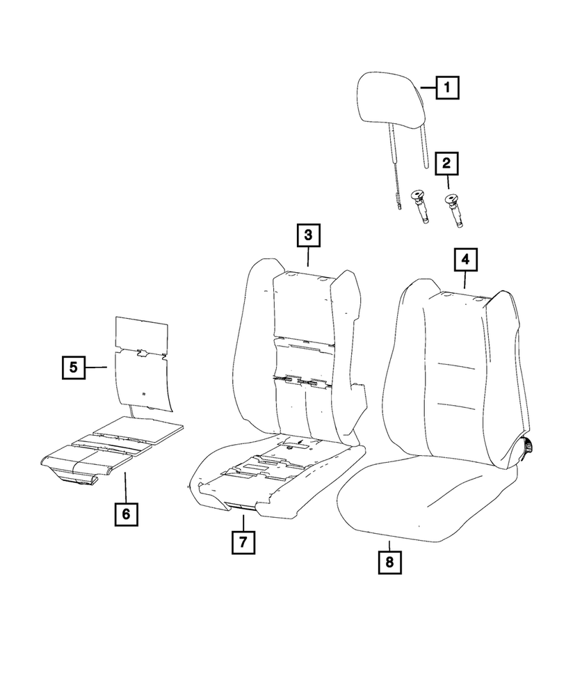 Genuine Mopar Front Seat Cushion Cover Right 5PK42LT5AB