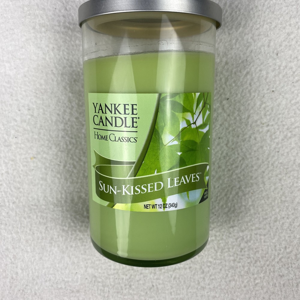 Yankee Candle Sun Kissed Leaves 12 oz Green Discontinued Home Classics Scent - New
